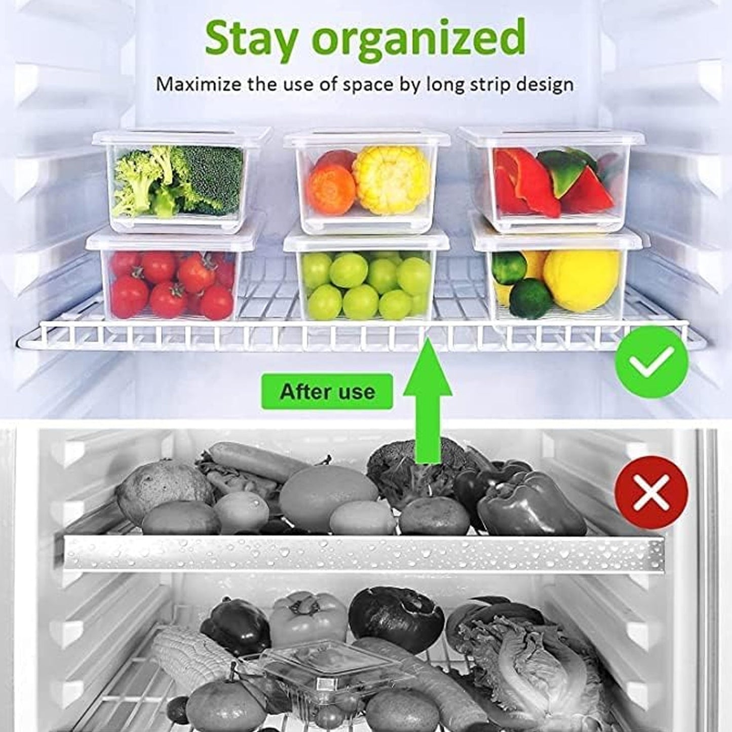 Vegetables & Fruits Freezer Storage Container (PACK OF 6PC 1500ML)